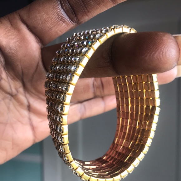 Not Your Average Gold Alloy Rhinestone Cuff 1 1/8” - Picture 8 of 8